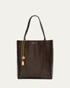 Chloé Spin Medium Tote Bag In Leather In Brown