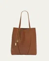 Chloé Spin Medium Tote Bag In Leather In Clay Brown