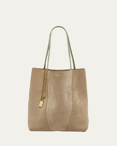 Chloé Spin Medium Tote Bag In Suede