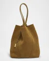 Chloé Spin Medium Tote Bag In Suede In Gold