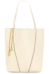 Chloé Spin Medium Tote Bag In Leather In Sweet Beige