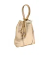 Chloé Spin Metallic Leather Top Handle Bag In Brown