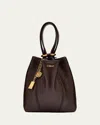 Chloé Spin Mini Tote Bag In Grained Calfskin In Brown