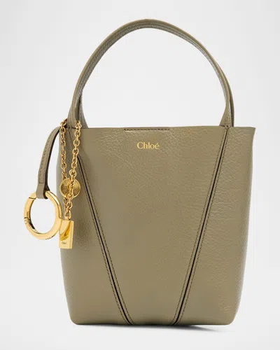 Chloé Spin Mini Tote Bag In Grained Calfskin