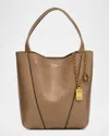 Chloé Spin Mini Tote Bag In Grained Calfskin In Brown