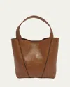 Chloé Spin Mini Tote Bag In Grained Calfskin In Clay Brown
