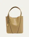 Chloé Spin Mini Tote Bag In Grained Calfskin In Milky Brown