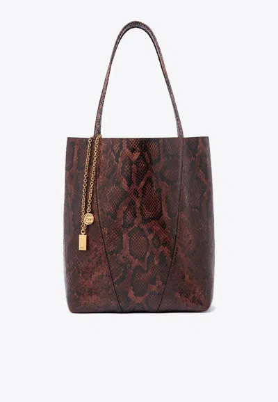 Chloé Spin Python-print Leather Tote Bag