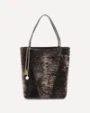 Chloé Spin Shearling Tote Bag In Brown