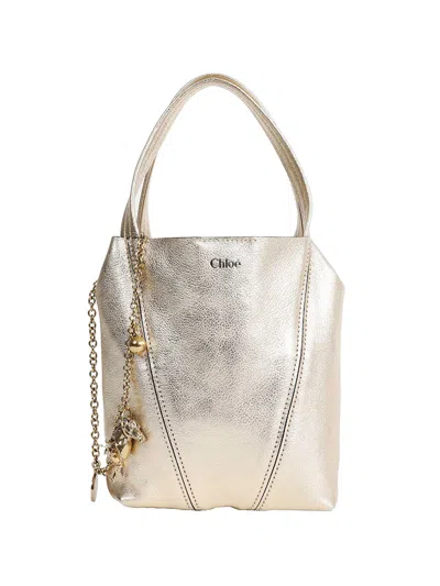 Chloé Spin Shopping Bag In Gold