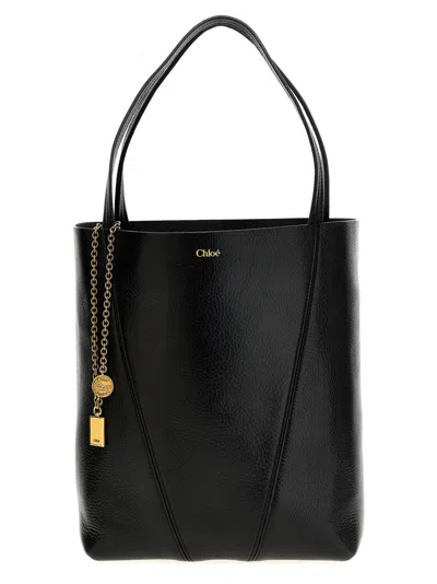 Chloé Borsa Shopping Spin Piccola In Pelle Nera Donna In Black
