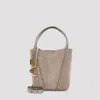 Chloé Motty Grey Suede Calf Leather Spin Shoulder Bag In Gray