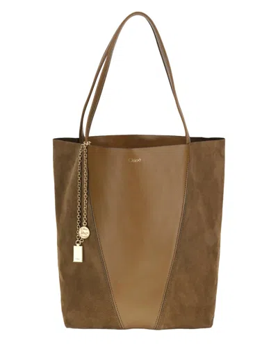 Chloé Spin Shoulder Bag Leather Shoulder Bag In Brown