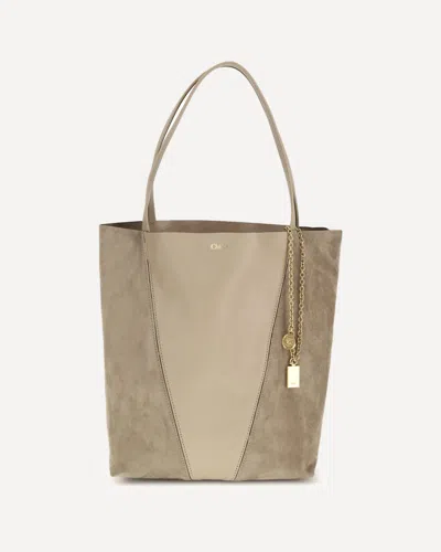Chloé Spin Shoulder Bag In Neutral