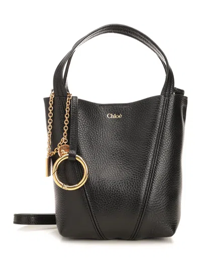 Chloé Spin Shoulder Bags Black