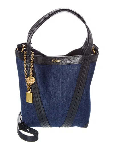 Chloé Spin Small Denim & Leather Tote