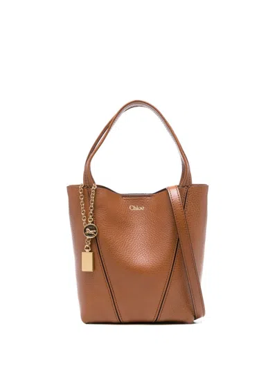 CHLOÉ CHLOÈ SPIN SMALL LEATHER TOTE BAG