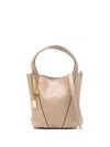 Chloé Spin Small Leather Tote Bag In Neutral