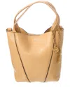 Chloé Spin Mini Tote Bag In Grained Calfskin In Milky Brown