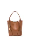 Chloé Spin Small Leather Tote In Brown