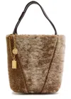 Chloé Chloe Spin Small Shearling Tote Bag In Gray