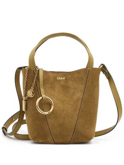 Chloé Chloè Spin Small Suede Tote Bag In Brown