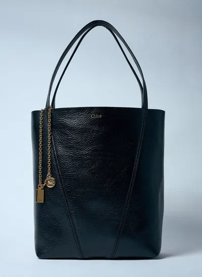 Chloé Spin Tote Bag In Black