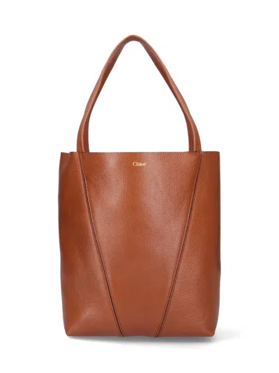 Chloé "spin" Tote Bag Brown
