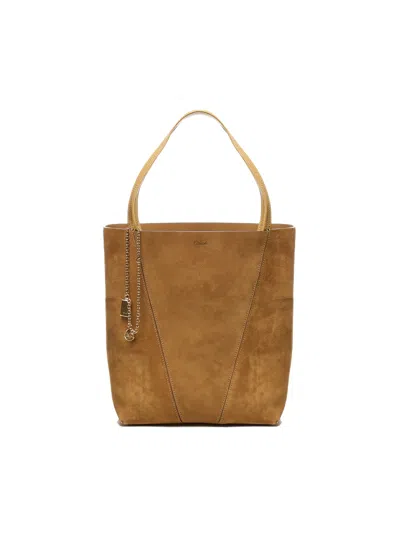 Chloé Spin Tote Bag In Brown