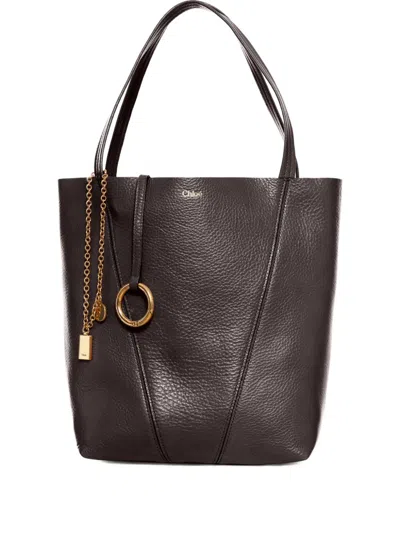 Chloé Spin Tote Bag In Brown