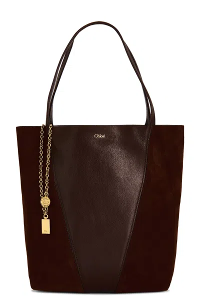 Chloé Spin Tote Bag In Brown