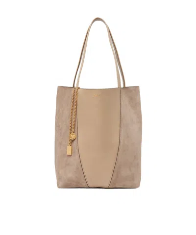 Chloé Spin Tote Bag In Brown