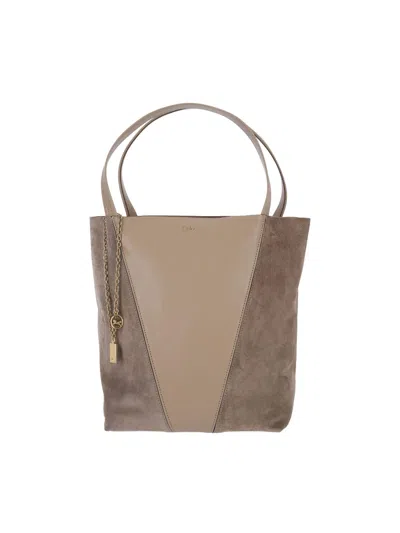 Chloé Spin Tote Bag In Brown