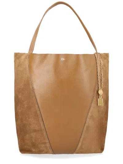 Chloé "chloe Spin" Tote Bag In Brown