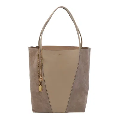 Chloé Spin Tote Bag In Brown