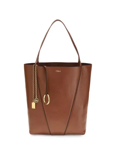 Chloé Spin Tote Bag In Brown
