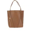 Chloé Spin Tote Bag In Garnet Leather In Brown