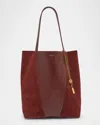 Chloé Spin Tote Bag In Grain Leather & Suede In Brown