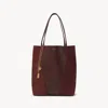 Chloé Borsa Shopping Chloè Spin Bordeaux In Pelle E Pelle Scamosciata  Donna In Brown