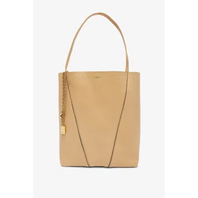 Chloé Chloe Spin Tote Bag In Grained Leather In Brown