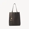 Chloé Spin Tote Bag In Grained Leather Brown Size Onesize 100% Bovine Leather In Brown