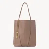 Chloé Spin Tote Bag In Grained Leather Pink Size Onesize 100% Bovine Leather