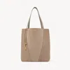 Chloé Spin Tote Bag In Suede Leather Grey Size Onesize 100% Calf-skin Leather