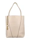 Chloé Spin Medium Tote Bag In Leather In Sweet Beige