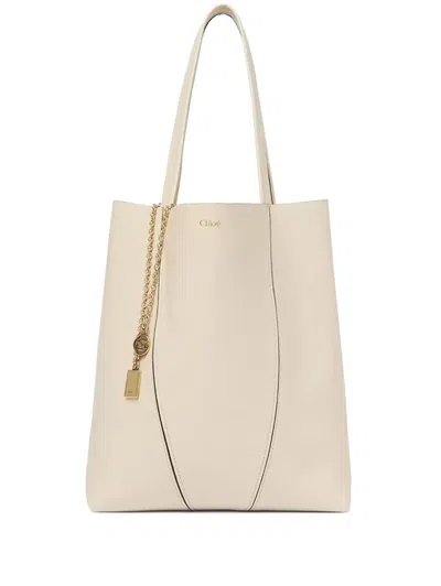 Chloé Spin Tote Bag In White