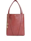 Chloé Spin Tote Bag In Grained Leather In Pink