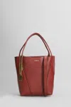Chloé Spin Tote In Bordeaux Leather In Burgundy