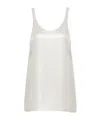 Chloé Laminated Silk Tank Top In White