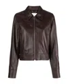 Chloé Nappa Leather Bomber Jacket In Black