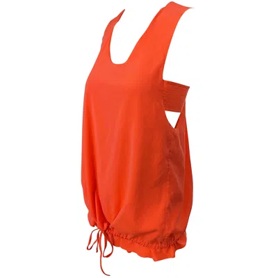 Pre-owned Chloé Chloe Spring Summer 2013 Clare Waight Keller Orange Fizz Sleeveless Silk Top